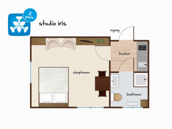 plattegrond studio iris