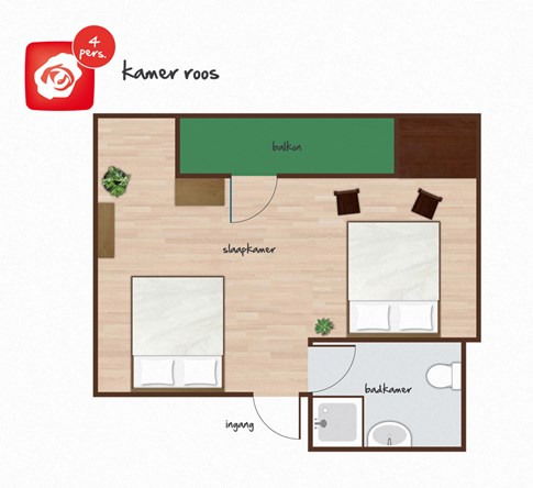 plattegrond kamer roos