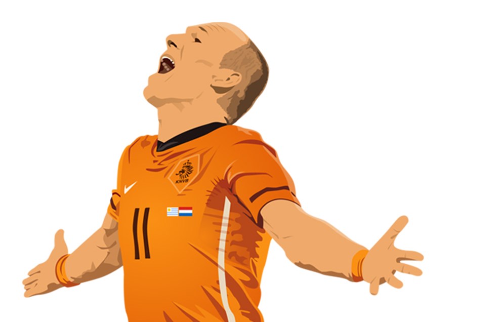 arjen robben illustratie baixo illustraties