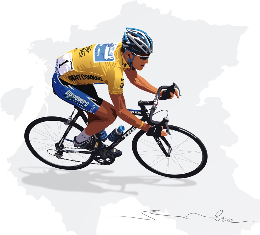 lance armstrong illustratie baixo illustraties