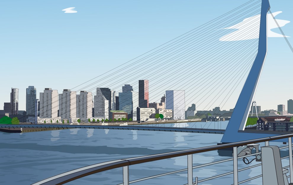 skyline rotterdam baixo illustraties